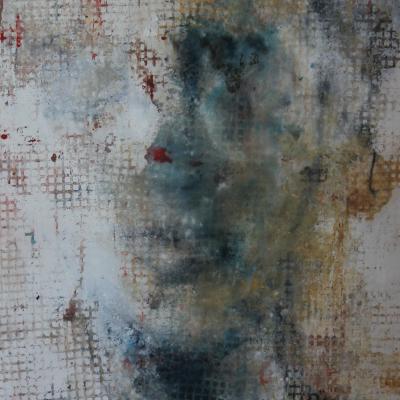 Pixel Encaustique Sur Lin